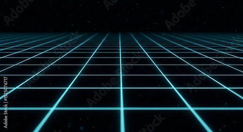 Retro Grid Background, Teal Lines, 80s Style