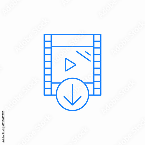 video download filmstrip icon sign vector