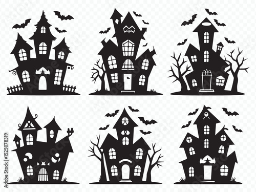Wallpaper Mural Spooky haunted house vector set Torontodigital.ca