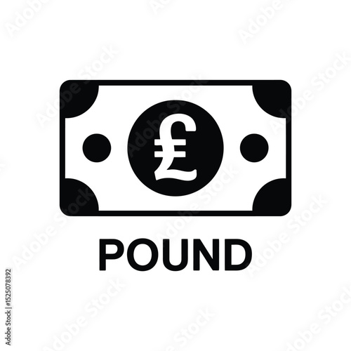 British Pound Sterling Banknote Icon Illustration