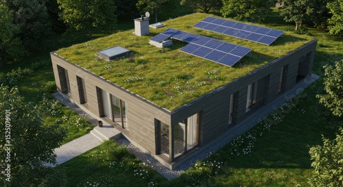 Ecofriendly house amidst a luscious garden