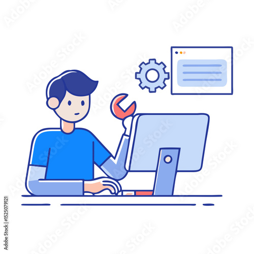 IT Technician Working on Desktop Support Task