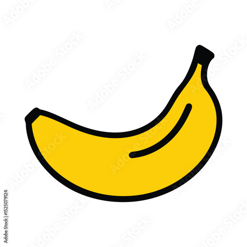 Vibrant Yellow Banana Illustration Perfect for Fruit Designs  Projects