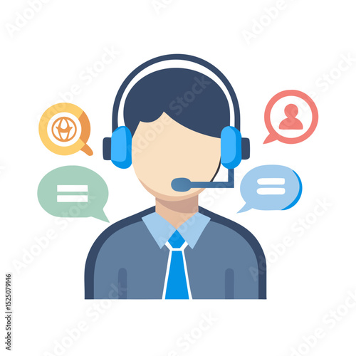 Customer service person with headset