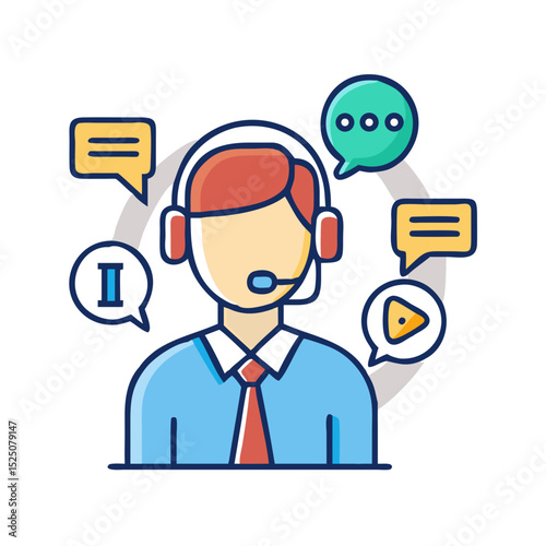 Customer service person with headset