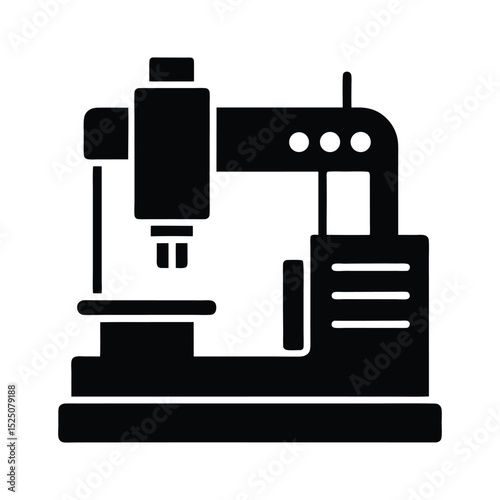 CNC Milling Machine Icon Precision Vector Illustration for Industrial Design, Manufacturing, and Technology Projects