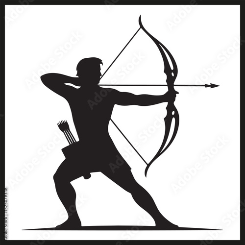 A black silhouette of an Archer vector