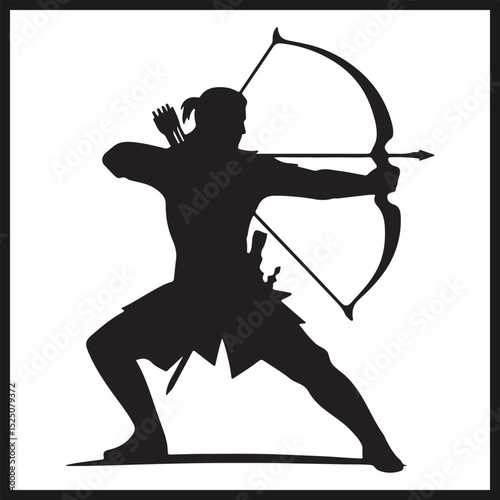 A black silhouette of an Archer vector