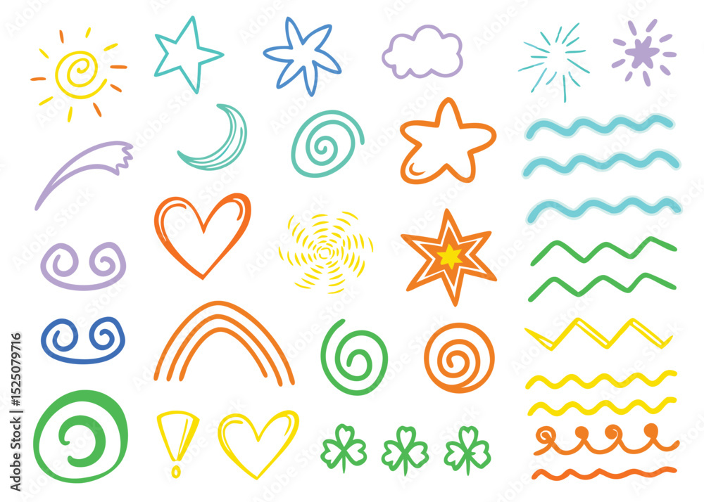Fototapeta premium Vector collection of colorful zodiac star heart symbols for web and business design