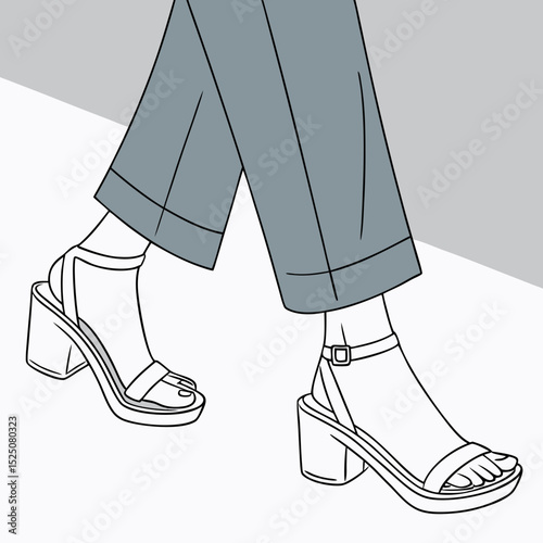 vector illustration of a female legs
