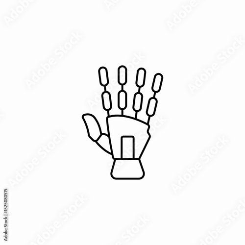 artificial hand palm icon sign vector