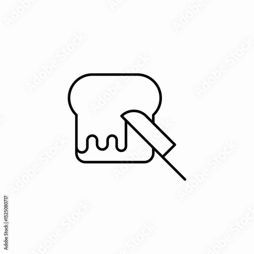 butter bread icon sign vector