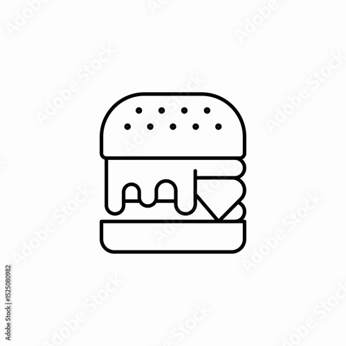 cheeseburger fast food icon sign vector