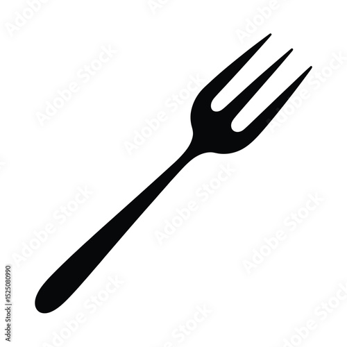 Simple Black Silhouette of a Dinner Fork