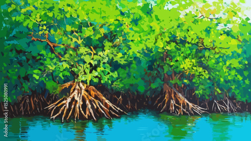Mangrove forest illustration