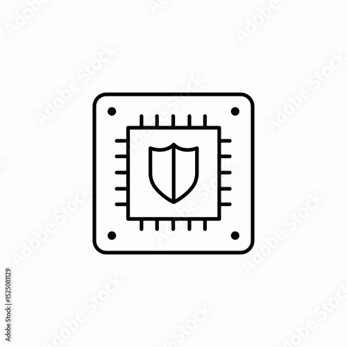 chip shield icon sign vector