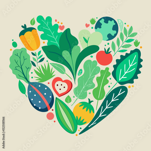 World Vegetarian Day Vector – Fresh Vegetables, Organic Food, Garden Illustration