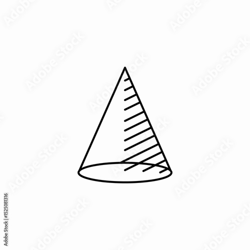 cone geometrical shape icon sign vector
