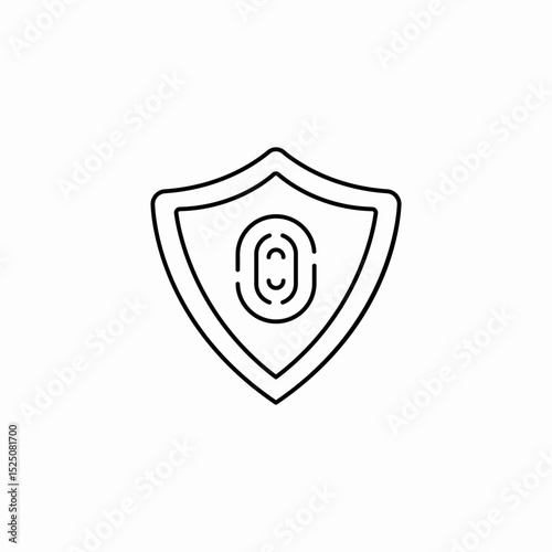 finger print shield icon sign vector