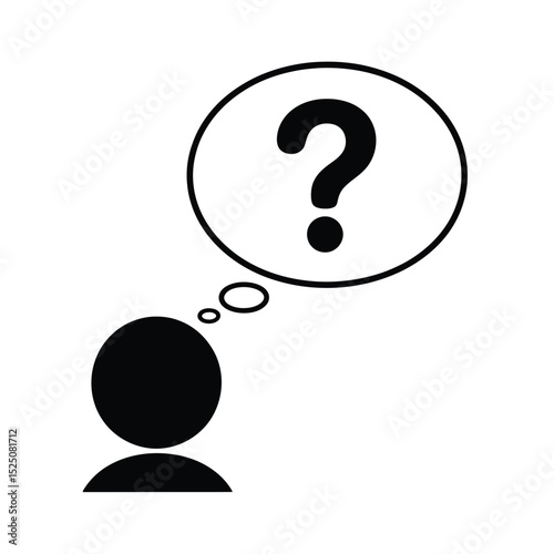 Person with Question Mark Thought Bubble