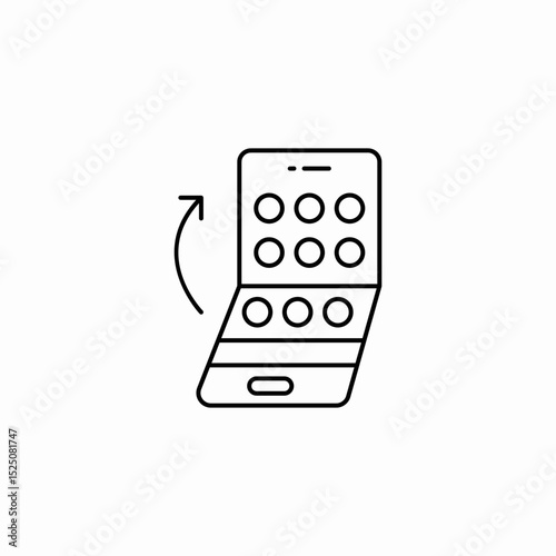 flip mobile phone icon sign vector