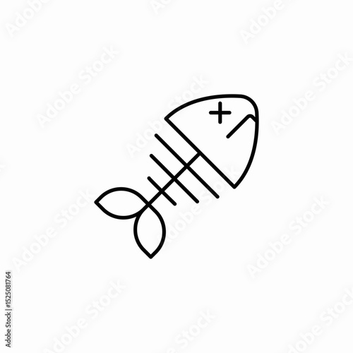 fish bone icon sign vector