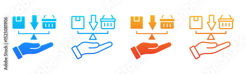 Supply And Demand icon sheet multiple style collection