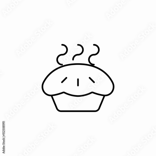 freshly baked cupcake icon sign vector