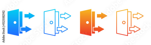 Exit icon sheet multiple style collection