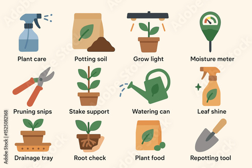 Essential gardening tools and supplies for effective plant care and growth