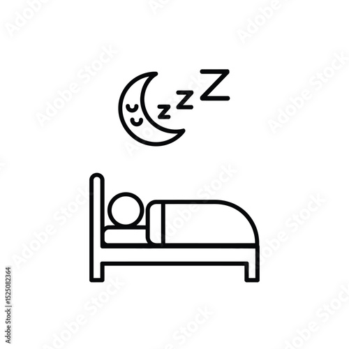 Sleeping Person in Bed with Moon and Zzz Sounds