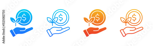 Business Investment icon sheet multiple style collection