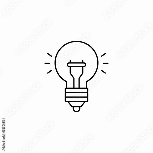 light bulb on icon sign vector photo