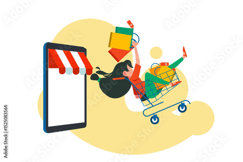 customizable premium online shopping illustration
