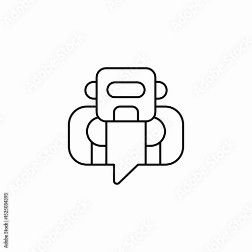robot tech icon sign vector