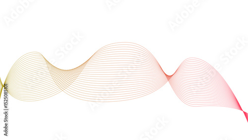 Vector curvy abstract line art wavy flowing dynamic colorful lines white background in concept music or sound, wave, wind, information flow	
