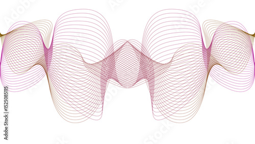 Vector curvy abstract line art wavy flowing dynamic colorful lines white background in concept music or sound, wave, wind, information flow	
