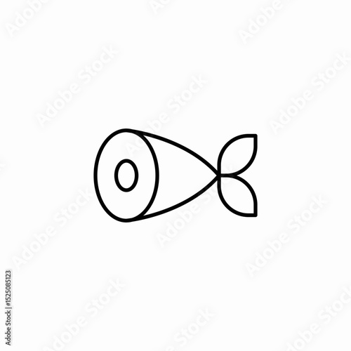 smoked fish icon sign vector