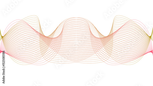 Vector curvy abstract line art wavy flowing dynamic colorful lines white background in concept music or sound, wave, wind, information flow	
