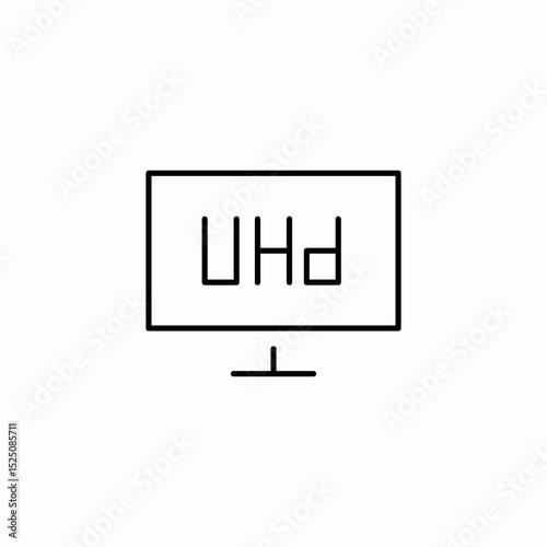 uhd tv icon sign vector