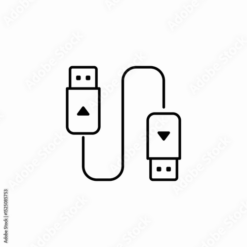 usb c cable icon sign vector