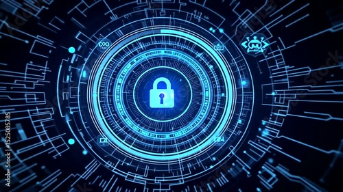 Cybersecurity Shield: Digital Lock Protection for Network and Data Integrity