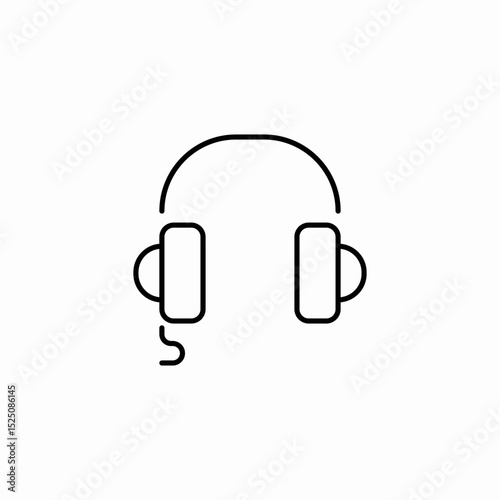 wired headphones icon sign vector