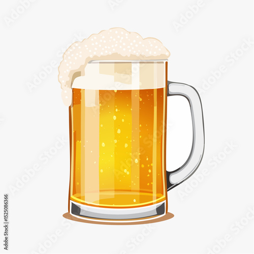 ビールジョッキに入った生ビールのベクター