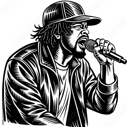 Rap PoP Rock singer black and white man