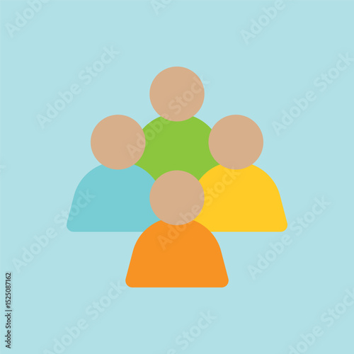 Group of people icon, ideal for charity day, teamwork, volunteering, social care, and giving visuals.