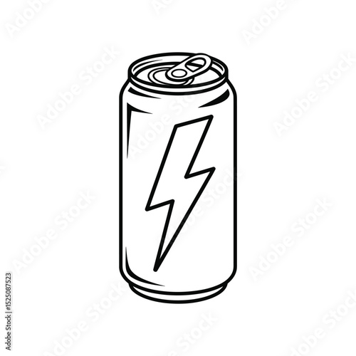 Energy Drink Can Line Art Illustration