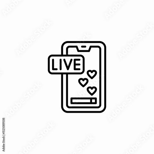 live broadcast icon sign vector