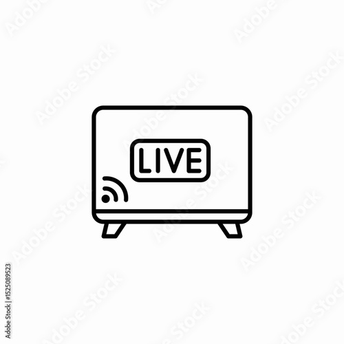 live tv broadcast icon sign vector