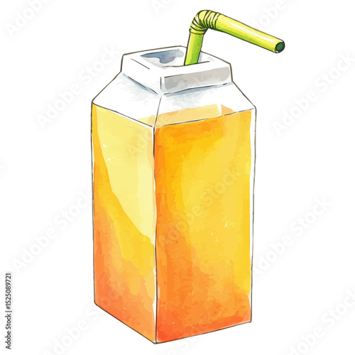 My Watercolor illustration, illustration juice box painting isolated on a white background, illustration, AI painting design, vector illustration set, eps format